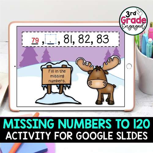 Winter Counting to 120 Printable & Digital Task Cards for Google Slides