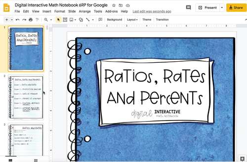 Real Numbers and Exponents Digital Interactive Notebook for 8th Grade