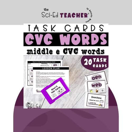 Short i Vowel Task Cards by Amanda Bowen - The Sci Ed Teacher | TPT