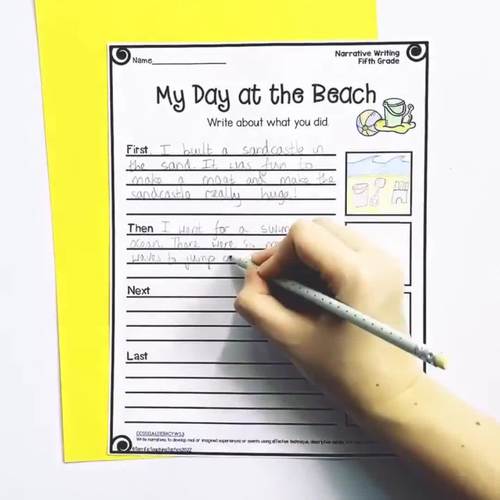 Fifth Grade Narrative Writing Prompts and Worksheets TpT