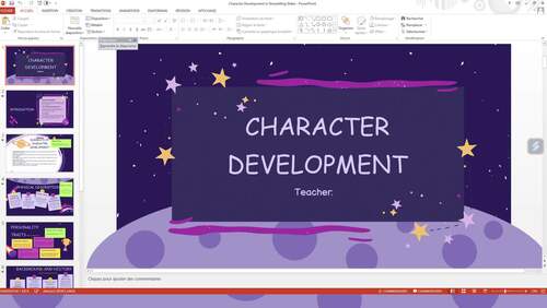 Character Development Animated PowerPoint Slides by Teacher Zelda