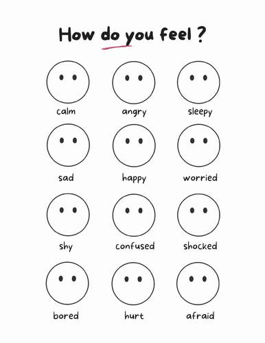 All About Feelings. Emotions. Moods. Behavior. Adjectives. Vocabulary. ESL.