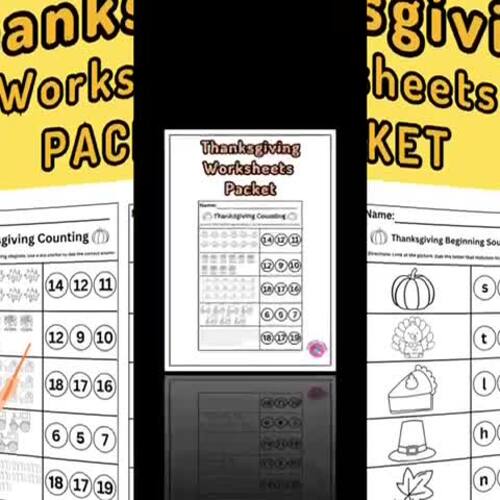 Thanksgiving Worksheets Packet by Preschool Garage | TPT