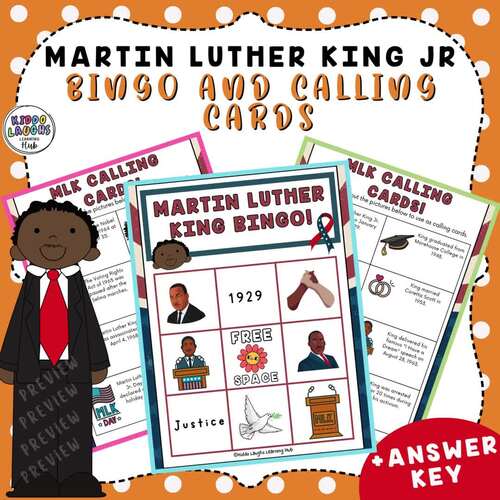 Martin Luther King Jr. Bingo Game with Calling Cards | Fun MLK Day Activity