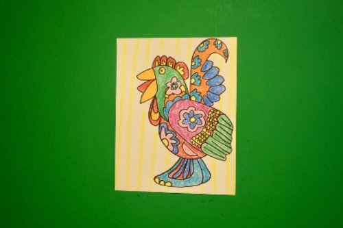 Preview of Let's Draw A Mexican Folk Art Rooster!