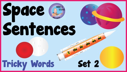 Preview of Set 2 Learn to read and build sentences  Space Sentences  Phonics Tricky Words