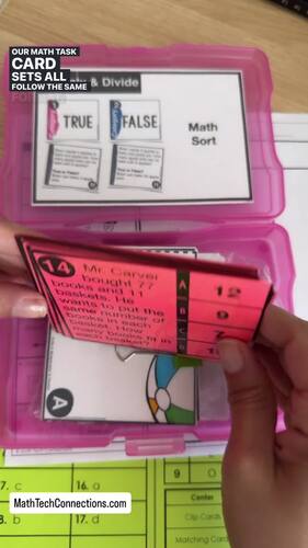 3rd Grade Multiplication & Division Word Problems Math Centers Task Cards Review