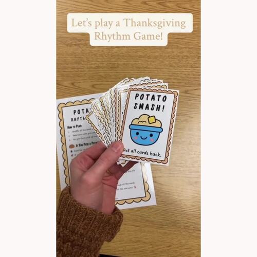 Thanksgiving Rhythm Reading Game | Dotted Quarter-Eighth | ta-mi/ tam-ti