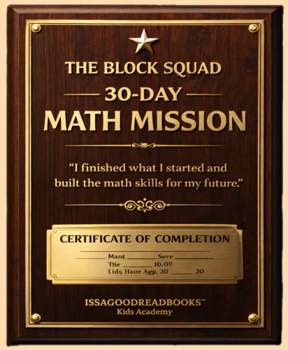 Preview of The Block Squad 30 Day Math Mission Completion Plaque