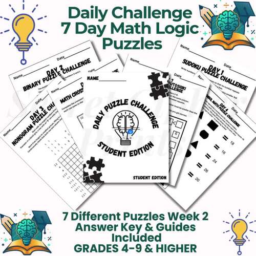 7-Day Math Logic Puzzles | Daily Brain Teasers & Enrichment Games-Week 2