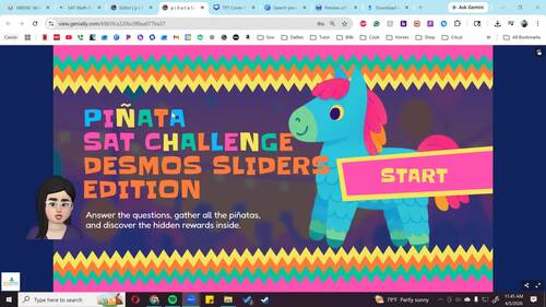 SAT Math Prep: Desmos Sliders ANIMATED Break-the-Piñata Game (See Video)!