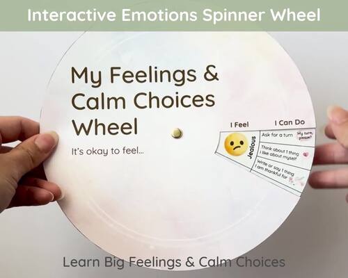 Kids Feelings Wheel & Coping Skills Spinner Craft | SEL Calm Corner Tool