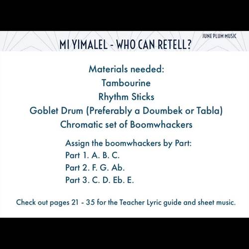 Mi Yimalel Who Can Retell Hanukkah Traditional Song Boomwhackers Voice Perc
