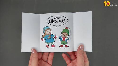 Christmas Tree Card with Happy Kids by 10 Minutes of Quality Time