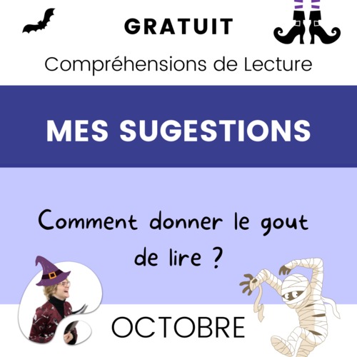 Preview of Suggestions en Lecture Textes Halloween Compréhension de Lecture