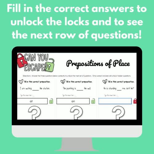 Prepositions of Place Worksheet by The ESL Educator | TPT