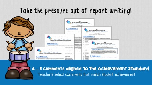 Australian Curriculum Year 2 Music Report Card Comments by Ideacations