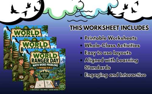 World Ranger Day Math Challenge | Nature & Wildlife Word Problems |2nd ...