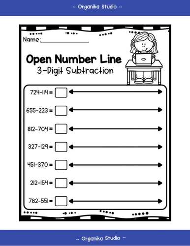 3-Digit Open Number Line Addition and Subtraction Worksheets | TPT
