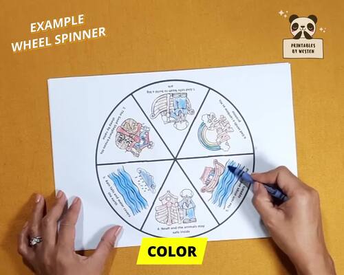 Dorcas and Tabitha Bible Story Coloring Wheel | Acts 9 for Kids ...