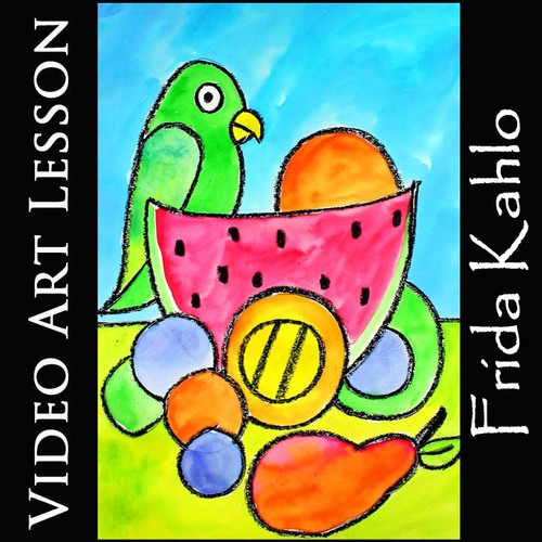 Preview of PARROT & FRUIT By FRIDA KAHLO | Painting Art Project | Hispanic Heritage Month
