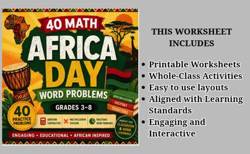 Africa Day Math Word Problems | 40 Engaging Worksheets for Grades 3–8