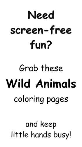 Wild Animals Coloring Pages | Fun Coloring Activity for Kids by ...