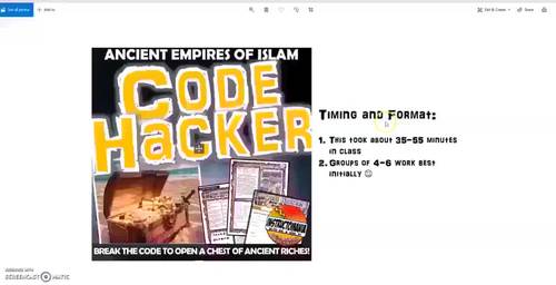 Code Hacker! Aztec, Maya, Inca Escape Room l History Lesson Grades 6 , 7, 8