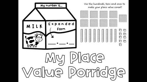 Plave Value Printables - 2 and 3 digit numbers by Miss Bee is ME