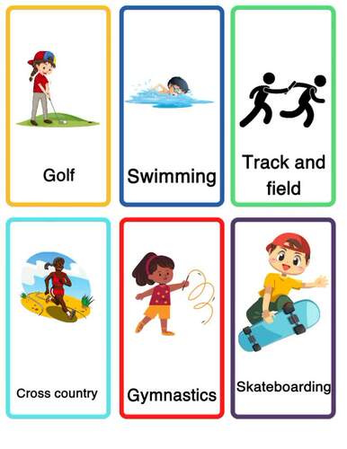 Sports Vocabulary with images and Flashcards, Download PDF