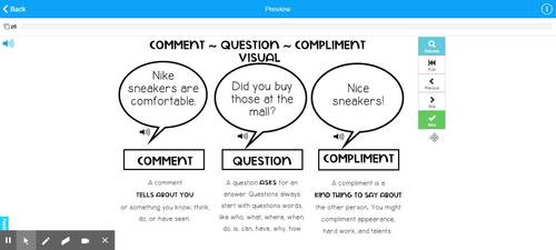 Sorting Comments, Questions, & Compliments Boom Cards by Seldom Speechless