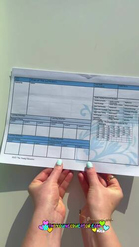 'Mosaic Blue' Detailed Weekly Unit Lesson Plan / Program Template