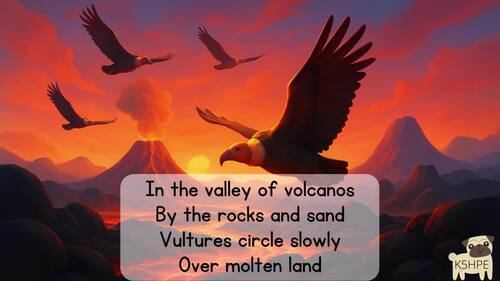 Preview of Music: Valley Of Volcanos Song Classroom Songs Reading Lyrics Sing-along