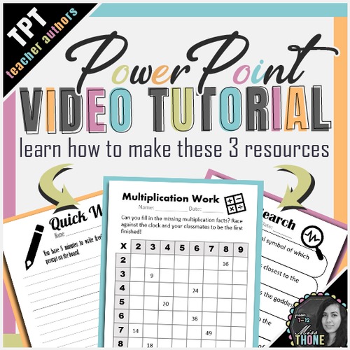 Create Resources in PowerPoint - Video Tutorial by Jadyn Thone | TPT