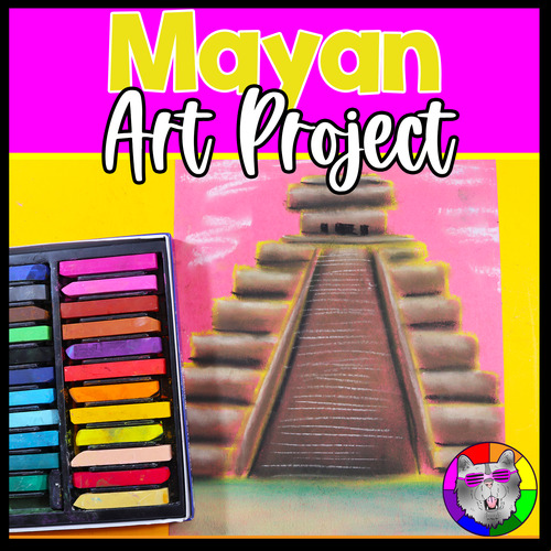 Preview of Mayan Pyramid Art Lesson, Mexico Art Project Activity for Elementary