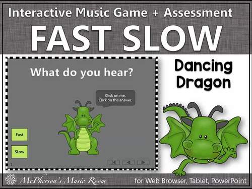Tempo Fast & Slow Music Opposite Interactive Music Game + Assessment  {Spaceship}