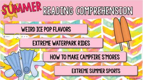 Summer Reading Comprehension | with Digital Summer Activities | TpT