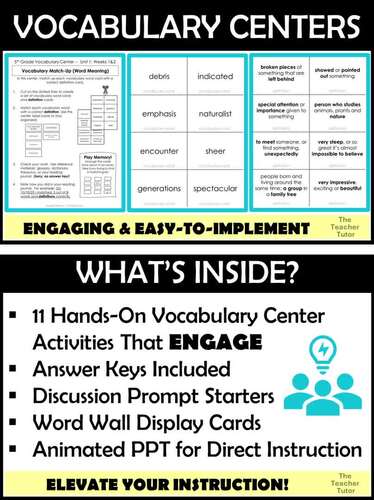 WONDERS Hands On Vocabulary Activities That Engage Grade 3 Unit 4 Weeks ...