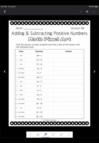 Spring: Multiplying and Dividing Rational Numbers Pixel Art ...