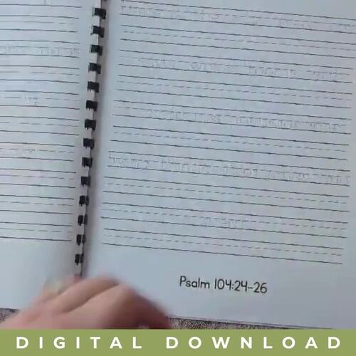Bible Verse Tracing , Ocean Copywork, Handwriting Worksheet, Elementary ...