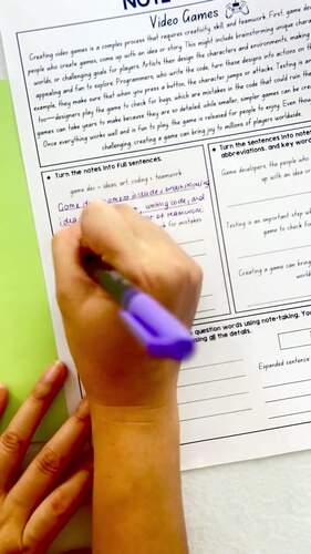 Note-Taking Worksheets (Expository Writing) | Grades 4-6 | TPT