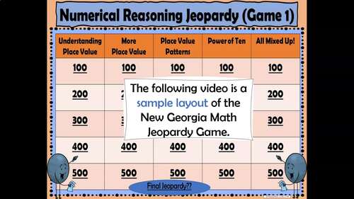 Jeopardy New Georgia Math Numerical Reasoning 2 in 1 Game 3 (5.NR.3.1-3.3)
