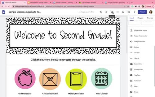 Google Sites Template by Prepped in Primary | TPT