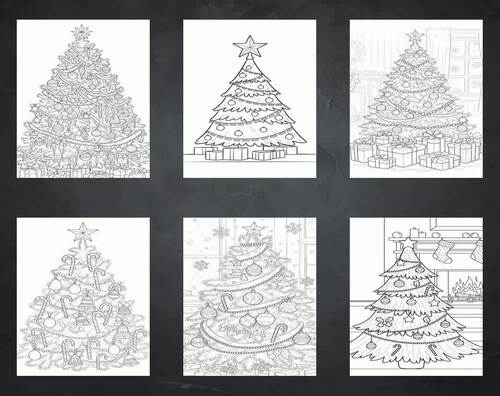 Christmas Tree Coloring Pages | Holiday Fun Activity for Kids | TPT