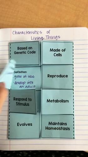Characteristics of Living Things Interactive Notebook Insert by ...