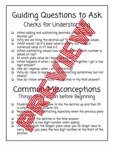 Math Intervention - Adding and Subtracting Decimals Plans and Practice