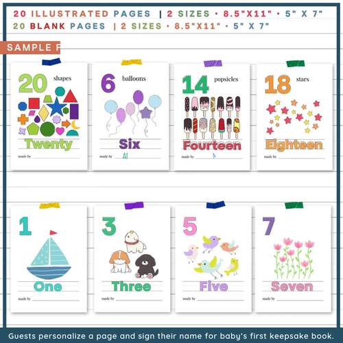 Baby’s First Numbers Coloring Book | Printable Baby Shower Birthday ...
