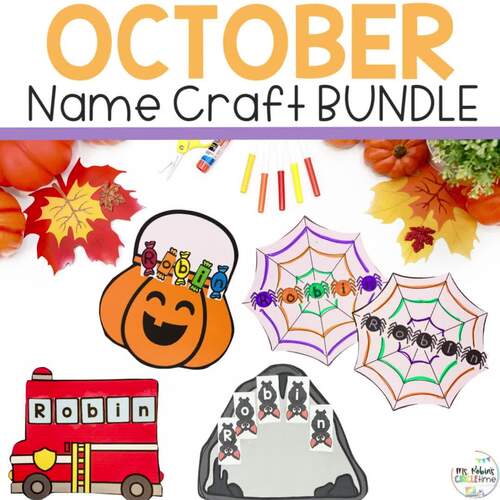 October Name Craft BUNDLE Editable Name Crafts by Ms Robin's Circle Time