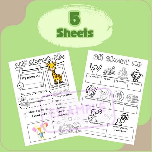 All About Me Worksheet - Back to School Writing & Drawing Activity ...