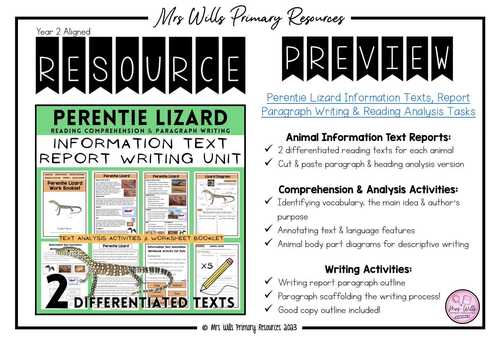 Perentie Lizard Information Texts, Report Paragraph Writing & Reading ...